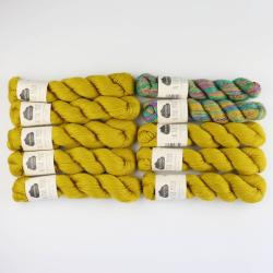 Kremke Soul Wool 500g Garnpaket In the Mood Solid und Surprise Senf Grün Flieder