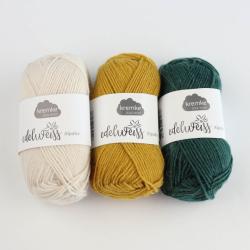 Kremke Soul Wool Garnset LandIDEE Mini-Pullover Gelb Grün Weiß