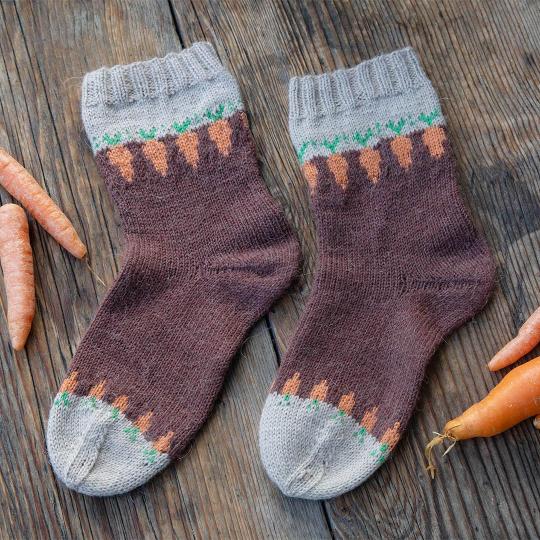 Kremke Soul Wool Garnset LandIdee Socken mit Karottenmuster Karottensocken